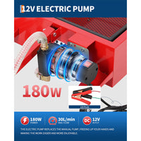 Garvee Low Profile 110V Oil Drain Pan Cart With 180W Electric Pump, 20-Gallon Metal Pan, Folding Handle, For Cars SUVs Trucks Buses RVs, Black