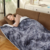 Garvee Heated Blanket Electric Twin, Soft Tufted Electric Blanket, Machine Washable Thicken Velvet Heating Blanket with 5 Fast Heating Levels and 10 Hour Auto-Off, 62"x84", Gray - grey