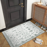 Garvee Area Rug 2x3 Grey Distressed Doormat Area Rug Traditional Area Rug for Entayway Kitchen Floor Cover Foldable Thin Rug Distressed Indoor Mat, Grey, 2x3 Feet - Gray
