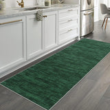 Garvee Modern Solid Dark Green 2x8 Hallway Runner Washable Rug Solid Entryway Runner Rug Low Pile Non Slip Kitchen Rug Soft Indoor Laundry Runner Rug for Living Room Bedroom Bedside Dining Room - Dark Green