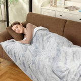 Garvee Heated Blanket Electric Throw, Soft Tufted Electric Blanket, Machine Washable Thicken Velvet Heating Blanket Throw with 5 Heating Levels and 4 Hour Auto-Off, 50"x60", White Marble - Marble White