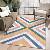 Garvee Area Rug 9x12 Modern Rugs for Living Room Non Slip Large Rugs for Bedroom Machine Washable Geometric Area Rug Vintage Carpet for Office, Dining Room, Indoor,pink - Pink