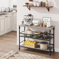 Garvee Console Table 3-Tier Narrow Entryway Storage, 43" Behind Couch Table, MDF Wood & Metal, Adjustable Footpads, Living Room, Foyer, Bedroom