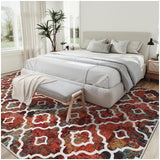 Garvee Area Rug 4x6 Boho Rug Modern Rug Washable Moroccan Area Rugs for Living Room Laundry Bedroom Geometric Office Carpet Low Pile Dining Room Rug Distressed Area Rugs Trellis Rug Multi Color - Multicolor