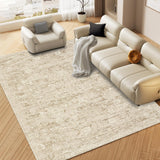 Garvee Washable Area Rug 8x10 Rug for Living Room Vintage Bedroom Rug Floral Large Rug Non Slip Throw Rugs Soft Non Shedding Low Pile Stain Resistant Carpet for Dining Room 8'x10' Taupe - Taupe