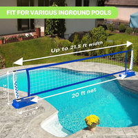 Pool Volleyball Set for Inground Pools, Volleyball Net for Pool with 2 Water Volleyballs and 1 Pump, Swimming Pool Games for Adults and Teens, Family Splash Party Fun