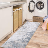Garvee Washable Runner Rug Grey/Camel 2x6 Runner Modern Rug Non Slip Kitchen Rug Abstract Low Pile Entryway Rug Soft Bathroom Rugs Stain Resistant Carpet for Bedroom Hallway Laundry - Gray/Camel