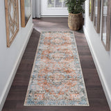Garvee Runner Rug 2x6 Feet Washable Vintage Distressed Hallway Runner, Non-Slip Stain Resistant Area Rug Traditional Medallion Kitchen Mat Entryway Carpet Runner for Bedside - Brick Red