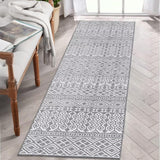 Garvee Washable Runner Rug 2x6 Kitchen Grey Rug Runner Boho Indoor Modern Rug for Bathroom Geometric Print Soft Thin Floor Carpet Non Slip Non Shed Throw Rug for Hallway Entryway Bedroom - Gray