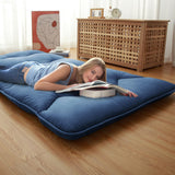 Garvee Japanese Futon Mattress for Adults Kids, Twin Size Japanese Futon Floor Mattress, Roll Up Sleeping Mattress for Floor, Futon Floor Bed for Camping Trips Guest Room, Navy - Navy blue
