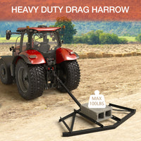 Driveway Drag, Heavy Duty Steel Drag Harrow, Driveway Drag Grader Harrow for ATVs, UTVs, Garden Lawn Tractors