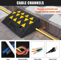 Garvee Rubber Curb Ramp, 6" Rise Height Sidewalk Curb Ramp, 14.6" Width 19.3" Length Driveway Ramp for Curb, Heavy Duty Driveway Curb Ramp for Forklifts, Trucks, Buses, Cars, Wheelchairs, Bikes