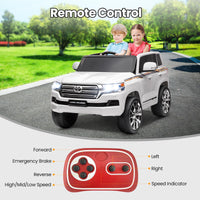 12V Toyota Land Cruiser Kids' Car with Remote, 3 Speeds