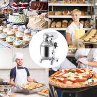 Garvee 10QT Commercial Food Mixer, Professional Large Stand Mixer With 3-Speed Adjustable, Heavy Duty Electric Dough Mixer for Restaurant Industrial Grade, Steel Bowl, Dough Hooks