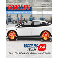 Garvee Car Wheel Dolly Set of 4 Heavy Duty Vehicle Mover with Brakes for Cars, Trucks, Trailers, Motorcycles, Black, 6000 LBS Capacity