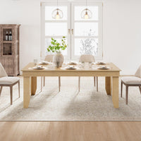 Garvee Farmhouse 71" Wood Rectangular Dining Table with L-Shaped Legs Suitable for 6-8 People for Dining Room, Natural