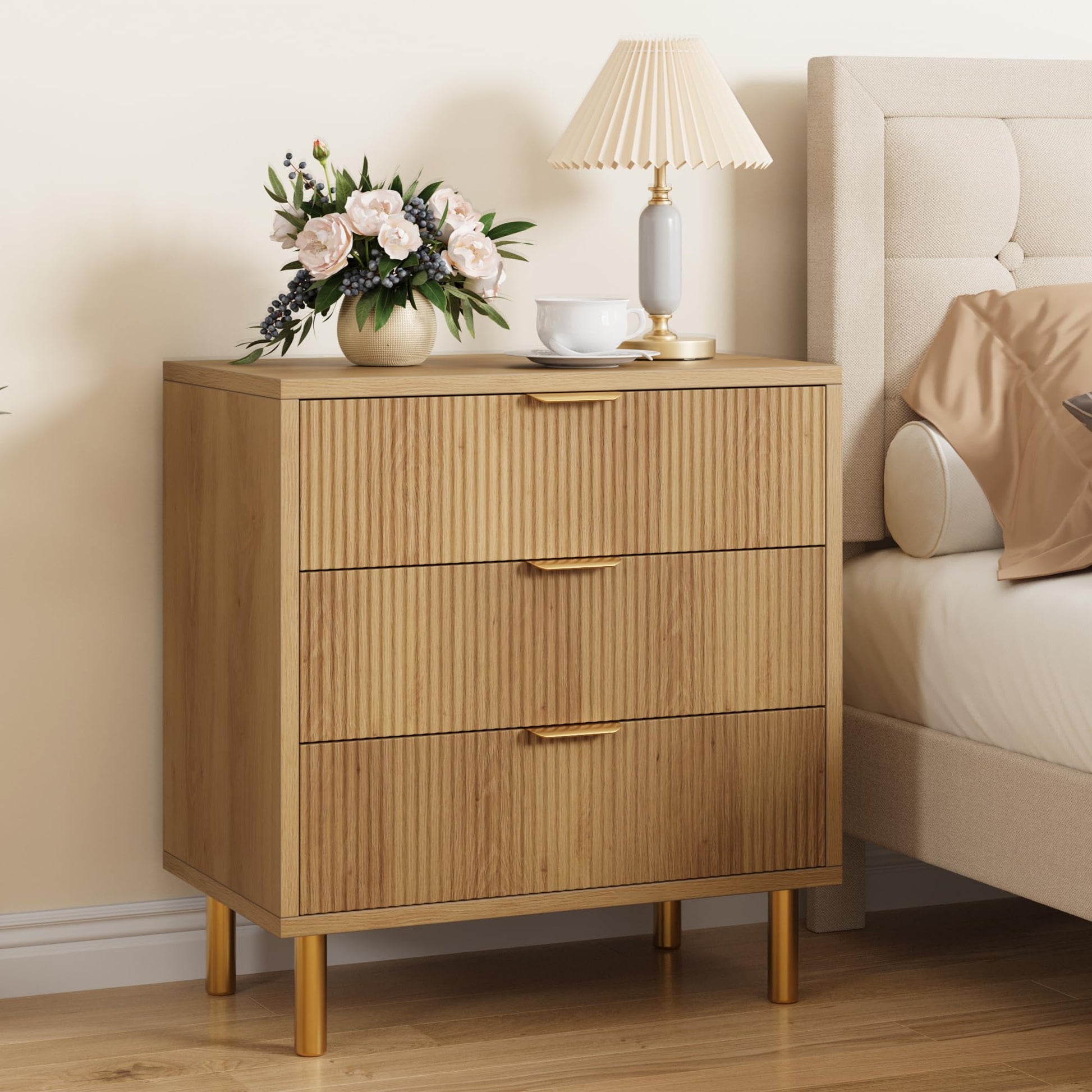 walnut dresser with gold hardware Mackenna Walnut Dresser