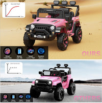 Garvee Ride - P Series: 3-6, Ride on Car with 2.4G Remote Control, 12V Battery Powered Electric Car for Kids with 3 Adjustable Speeds, Soft Start, Battery Display, Music, Pink