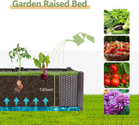 Garvee Large Brown Self-Watering Raised Garden Bed Planter Box – Deep Root Design, Drainage Plugs, Heat & Frost Resistant – Perfect for Patio, Deck, Balcony – Grow Vegetables, Flowers, Herbs – Color: Brown