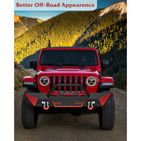Garvee Full Width Front Bumper, Compatible with Jeep 2018-2023 Wrangler JL & Unlimited JLU(2/4 Doors),2020-2023 Gladiator JT, Off-road DIY Paintable, Textured Black