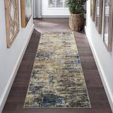 Garvee Hallway Runner Rug 2x6 Feet Modern Abstract Washable Runner Rug, Non-Slip Stain Resistant Area Rug Contemporary Aesthetic Kitchen Mat Entryway Carpet Rug for Bedside, Navy/Taupe - Navy/Taupe