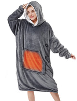 Garvee Heated Wearable Blanket Hoodie - Cordless Wearable Electric Blanket Oversized Hooded Blanket with Battery Pack, Portable Heating Hoodie Blanket Sweatshirt for Adult Women Men, Gray