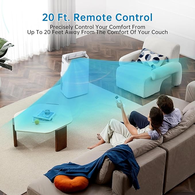 Garvee 15,000 BTU Portable Air Conditioner, Cools up to 800 Sq.ft, Portable AC Built-in Cool with Dehumidifier and Fan Modes, Remote Control and Installation Kits, < 50dB, White