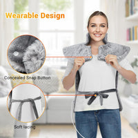 Garvee Massaging Heating Pad for Neck, Shoulders & Back, 24" x 35" Large Electric Heating Pad for Back Pain Relief with 3 Heat Levels, 4 Massage Settings, 2H Auto Shut-Off, 4 Massage Motors, Grey