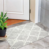 Garvee Rugs for Living Room 4x6 Rug Modern Area Rug Washable Rugs Trellis Abstract Rug Bedroom Decor Floor Mats Ultra Soft Area Rug Non Slip Office Rug for Nursery, Grey 4'x6' - Gray