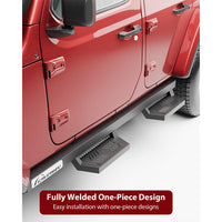 Garvee Running Boards Drop Side Steps for 2007-2018 Chevy Silverado Sierra 1500 Crew Cab; 2007-2019 2500 3500HD Crew Cab, Textured Black Truck Nerf Bars