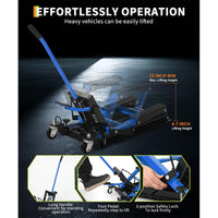 Garvee Hydraulic Motorcycle Lift Jack - 1500 lbs Capacity ATV Scissor Jack with 4.7"-14.57" Height Adjustment, Non-Slip Platform for Motorcycles, ATVs, and UTVs, Black Blue