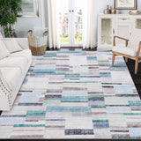 Garvee 5x7 Modern Abstract Area Rug Geometric Floor Cover Indoor Non-Slip Boho Area Rug Stain Resistant Floor Carpet Large Throw Rug Contemporary Area Rug for Bedroom Living Room Nursery, Blue - Blue