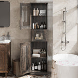 Garvee Retro Freestanding Bathroom Storage Cabinet with Single Glass Door and Sliding Drawer, Dark Oak - Dark Oak
