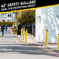 42" Steel Safety Bollard Post, 4.5" Dia, Parking&Traffic Barrier