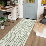 Garvee Modern 2x6 Abstract Kitchen Runner Rug, Non Slip Soft Long Carpet for Hallways, Bedroom, Bathroom, Laundry, Dorm, Green - Green