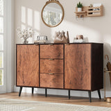 Garvee Buffet Cabinet with Drawers Large Sideboard Buffet Credenza Storage Cabinet Walnut
