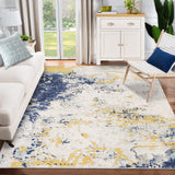 Garvee Abstract Modern Yellow Washable Area Rug, 8x10 Foldable Soft Mat, Non-Slip, Non-Shedding, Stain Resistant, Living Room - Yellow Blue