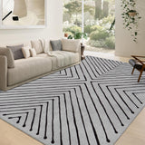 Garvee Washable Rug 9x12 Non Slip Large Area Rug for Bedroom Living Room Nursery Grey Black - Gray & Black