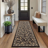 Garvee 2x6 Kitchen Rug Washable Non Slip Botanical Leaf Print Soft Throw Carpet for Hallway Bathroom Living Room, Brown - Brown