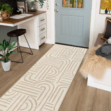 Garvee Modern 2x6 Abstract Kitchen Runner Rug Non Slip Soft Long Carpet for Hallways Bedroom Entryway Laundry Beige - Beige