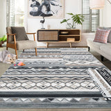 Garvee Grey 6x9 Area Rug for Living Room Washable Rug Tribal Farmhouse Neutral Rug Geometric Rug Low Pile Non-Slip Soft Stain Resistant Rug for Dining Room Bedroom - Gray