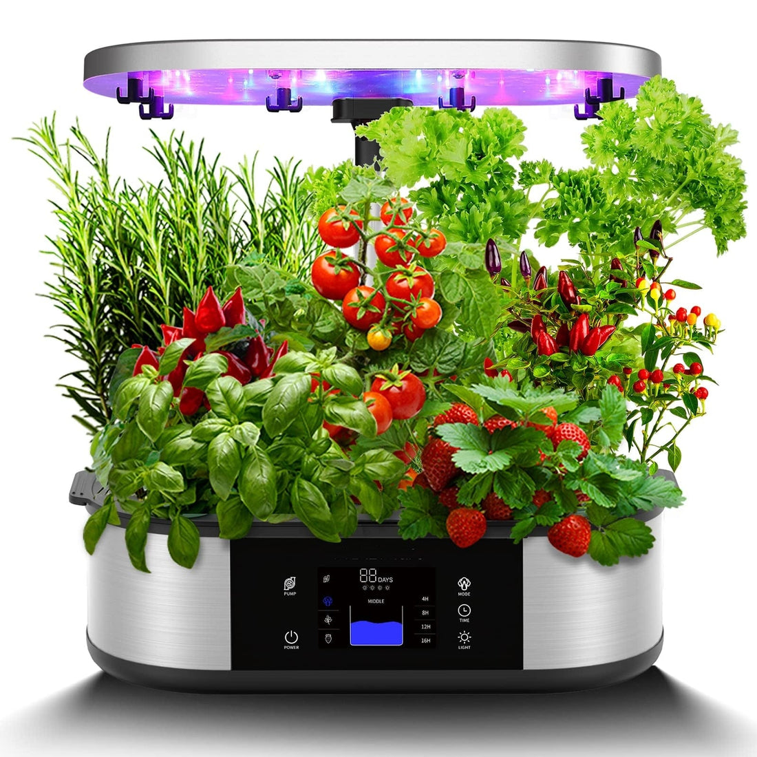 GS1 Lite 12 Pods Hydroponics Growing System Indoor Garden  with 30W 120 LED Grow Light