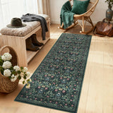 Garvee Washable 2x6 Runner Area Rug, Non-Slip Low Pile Stain Resistant Soft Carpet for Hallway Kitchen Bedroom Bathroom, Green - Green