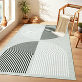 Garvee Modern Rug 4x6 Soft Washable Arch Black Rug Low Pile Non Slip Indoor Living Room Nursery Bedroom Kitchen - Gray