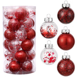 Garvee 30 Pcs Christmas Ball Ornaments, 2.36 Inch/6 Cm Christmas Balls, Christmas Plastic Decorative Baubles, Shatterproof Christmas Tree Ball for Holiday Wedding Party Decoration, Red - Red