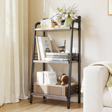 Garvee 3-Tier Bathroom Ladder Shelf, Small Bathroom Organizers and Storage, Small Freestanding Ladder Shelf for Bathroom Living Room Balcony Kitchen - Grey
