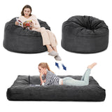 Garvee Bean Bag Chairs, Convertible Bean Bag Chair from Bean Bag to Mattress for Home Living Room - Dark Grey