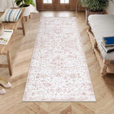 Garvee Machine Washable Rug 2x8 Non-Slip Rugs Low Profile Pile Rubber Backing Indoor Area Runner Rugs Home Decor Office Area Rug, Pink - Pink