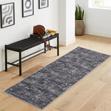 Garvee Solid Dark Grey 2x6 Runner Rug Washable Kitchen Runner Rug Modern Abstract Runner Mat for Hallway Contemporary Solid Rug Non-Slip Foldable Aesthetic Accent Floor Carpet for Living Room Bedroom - Dark Gray