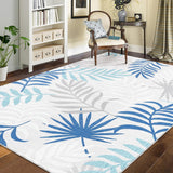 Garvee Area Rugs 5x7 Washable Rugs for Bedroom Boho Throw Rugs Non Slip Living Room Rugs Modern Office Rug Neutral Nursery Rug Farmhouse Floor Cover Tropics Palm Leaves Rug Botanical Area Rug Blue - Blue